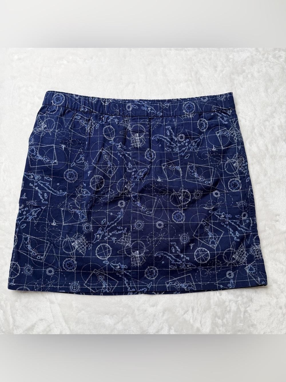 Lands End golf pickleball skort Navy Printed with Nautical Motif, sporty,coastal